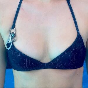 Christian Dior navy blue bikini top size b32 vintage
